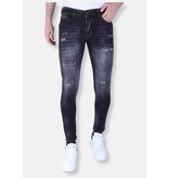 Local Fanatic Stonewash Men's Slim Fit Jeans with Tears - 1096 - Grey