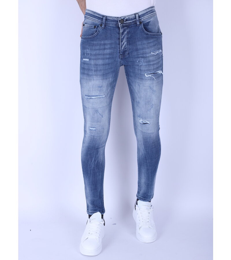 Local Fanatic Men's Slim Fit Ripped Jeans - 1095 - Blue