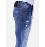 Local Fanatic Men's Denim Jeans Slim Fit with Bleached Wash - 1094 - Blue