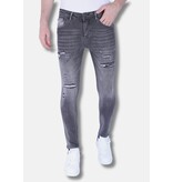 Local Fanatic Stonewashed Slim-fit Men's Jeans with Stretch - 1093 - Grey