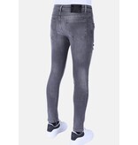 Local Fanatic Stonewashed Slim-fit Men's Jeans with Stretch - 1093 - Grey