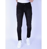 Local Fanatic Slim-fit Men's Jeans with Stretch with Holes - XXA - Black