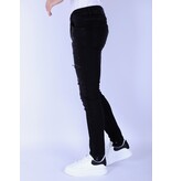 Local Fanatic Slim-fit Men's Jeans with Stretch with Holes - XXA - Black