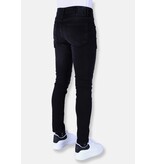 Local Fanatic Slim-fit Men's Jeans with Stretch with Holes - XXA - Black