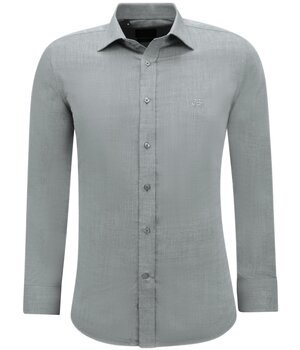 Gentile Bellini Mens Oxford Shirt, Longsleeve, Plain - Grey