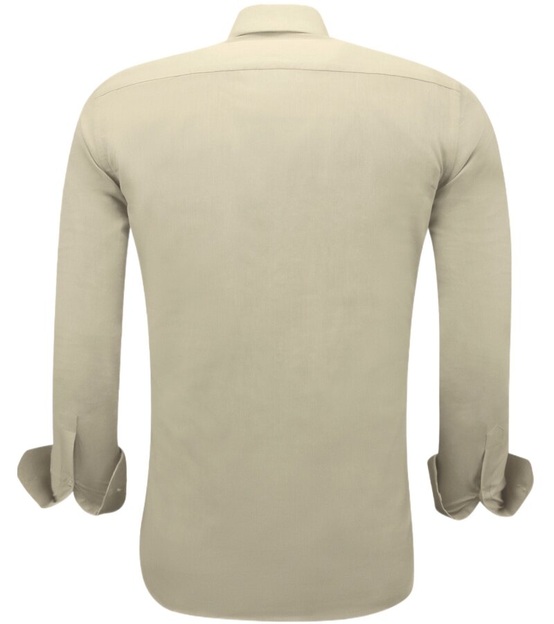 Gentile Bellini Trendy Men's Oxford Shirt Slim Fit - Light Brown