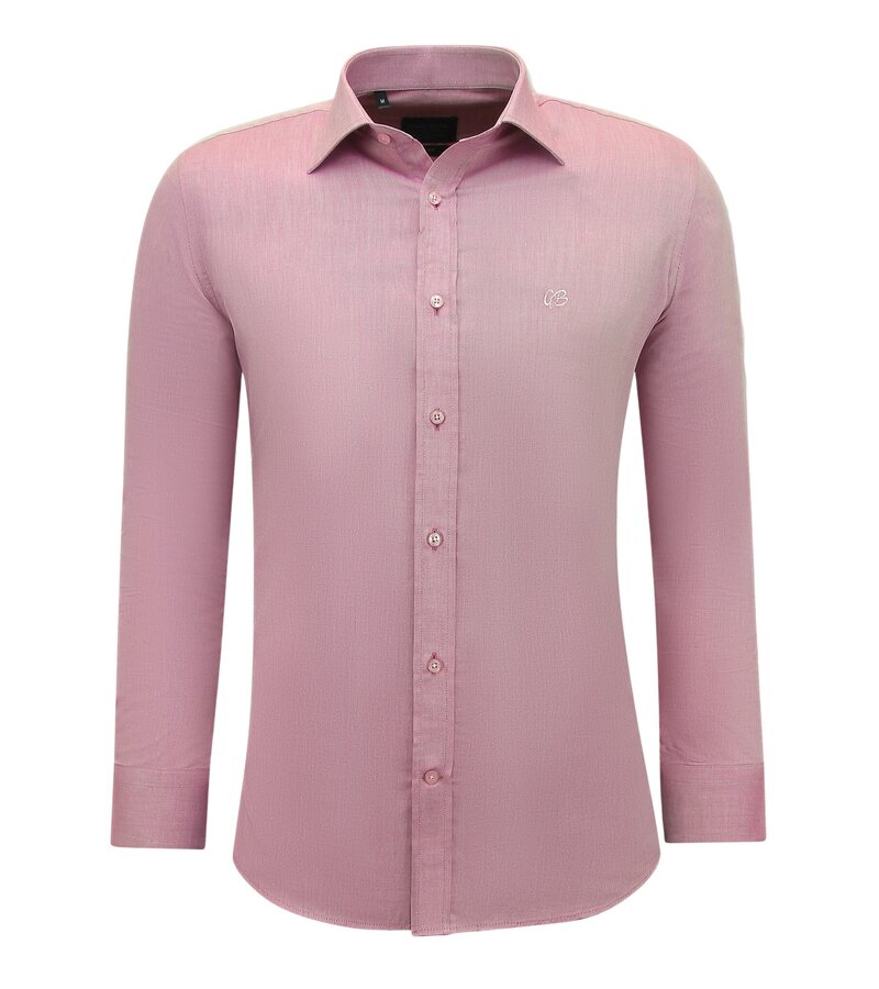 Gentile Bellini Plain Oxford Men's Slim Fit Shirt - Fuchsia
