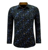 Gentile Bellini Men's Print Long Sleeve Shirt - 3144 - Blue