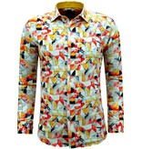 Gentile Bellini Non iron long sleeve shirt slim fit with print - 3142 - Yellow