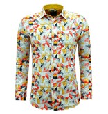 Gentile Bellini Non iron long sleeve shirt slim fit with print - 3142 - Yellow