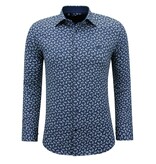 Gentile Bellini Men's Cotton Casual Shirt with Print - 3141 - Blue