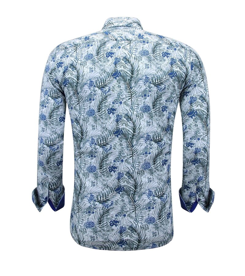 Gentile Bellini Cotton Shirt Men's Long Sleeve with Print - 3138 - White