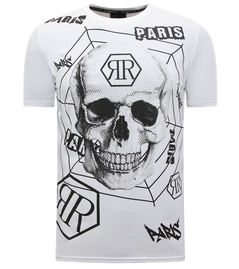 Enos Skull - Rhinestone T-shirt - 7968 - White