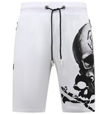 Enos Skull - Rhinestone Shorts - 7976 - White