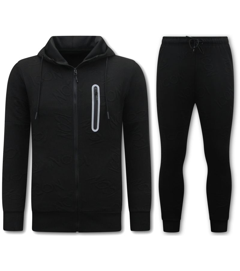Black jogging suit men's hotsell