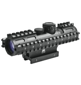 NcStar 2-7X32 compact scope/3 rail sighting system/BLUE ILLUMINATED MIL-DOT/P4 sniper/Rangefinder/green/weaver mount