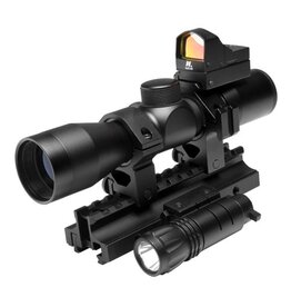 NcStar Tactical Triple Threat Combo (4X30 Compact scope/Blue lens)