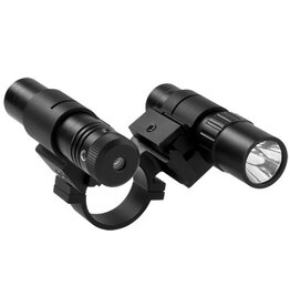 NcStar 30mm double rail scope adapter/flashlight/green laser set