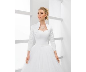 Elegante Brautjacke Bolerojacke zum Brautkleid aus Satin Brautkontor