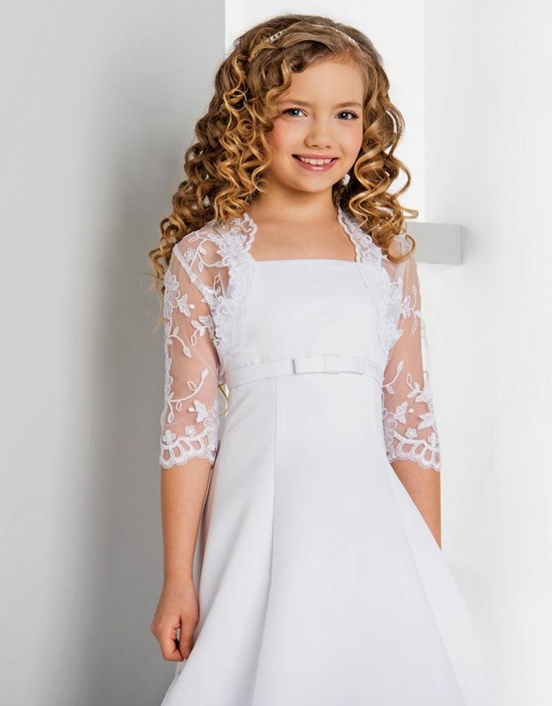 Kommunionkleid Kommunionskleid Blumenmädchen Taufkleid Kleid Bolero weiß.