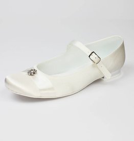 Satin Kommunionschuhe in weiß oder creme