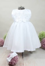 Taufkleid mit 3D Blumenspitze