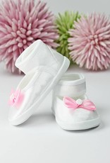 Süße Babyschuhe azus Satin mit Schleife