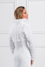 Magnificent warm bridal jacket synthetic fur