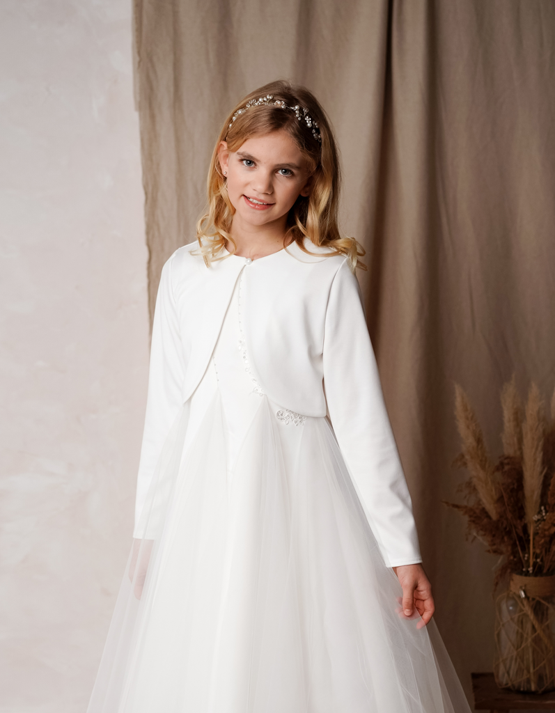 Kommunionkleid für schlanke Mädchen in ivory