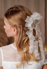 Kommunion Haarschmuck aus Organza mit Locken