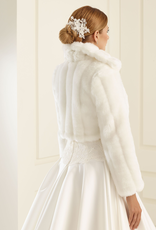 Pelzoptik Fell Brautjacke Bolero in ivory creme