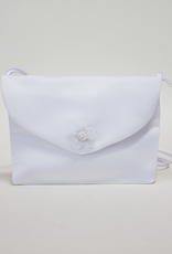 Süße Mädchentasche Kommuniontasche aus Satin in weiß