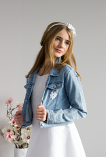 HAPPY GIRLS Zauberhafte Jeansjacke mit Spitzenapplikation