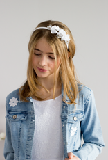 Mädchen Haarschmuck Haarreif mit Blumen und Perlen
