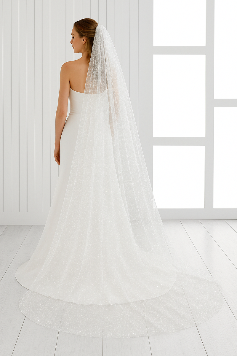 Weicher Schleier aus Glitzertüll länge wählbar