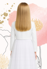 Satinbolero Kommunion mit lang gezogenen Taille