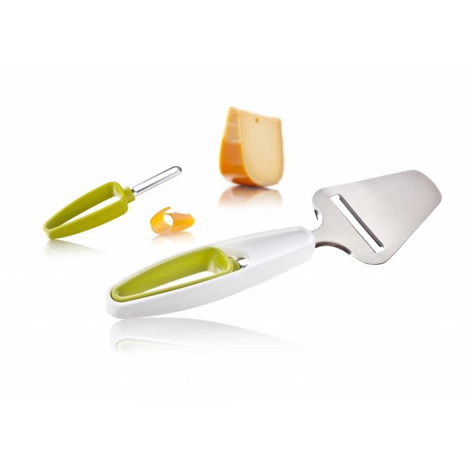Cheese slicer+rind peeler