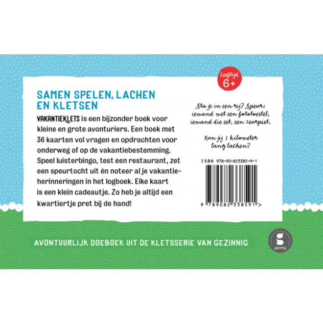 Vakantieklets! Editie 1 doeboek voor op reis