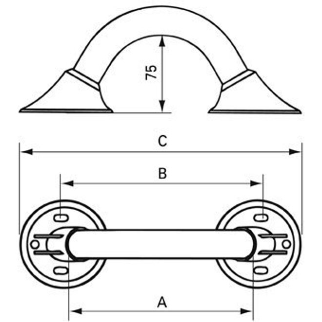 Linido Ergogrip wandbeugel h-o-h 19 cm antraciet
