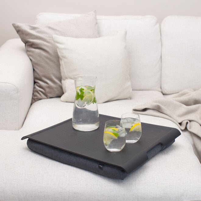 Laptray antislip matzwart/grijs