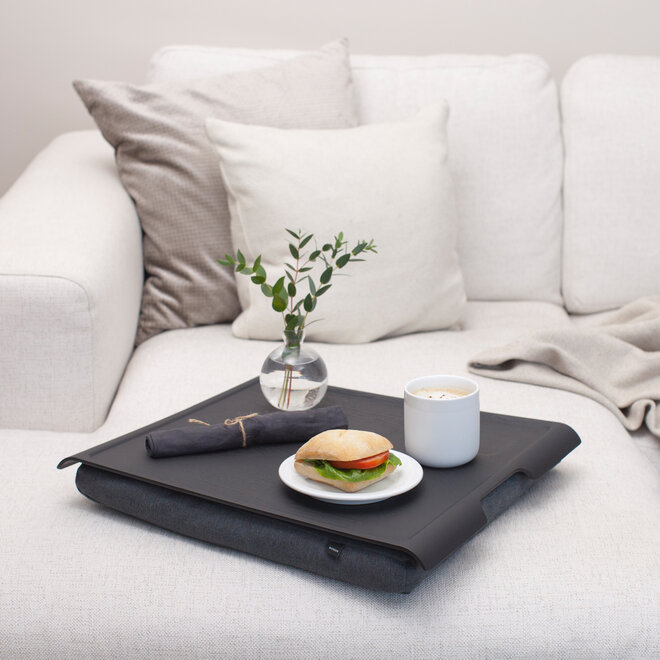 Laptray antislip matzwart/grijs