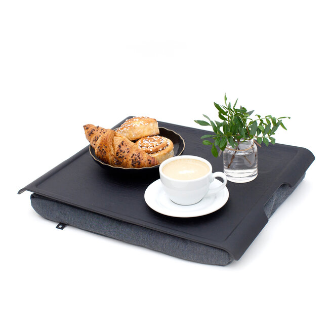 Laptray antislip matzwart/grijs