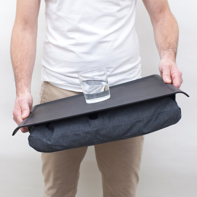 Laptray antislip matzwart/grijs