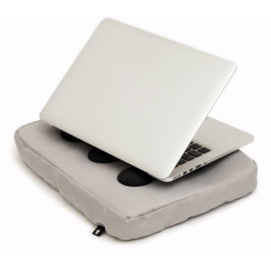 Laptopkussen zilver/zwart polyester Laptopkussen zilver/zwart polyester