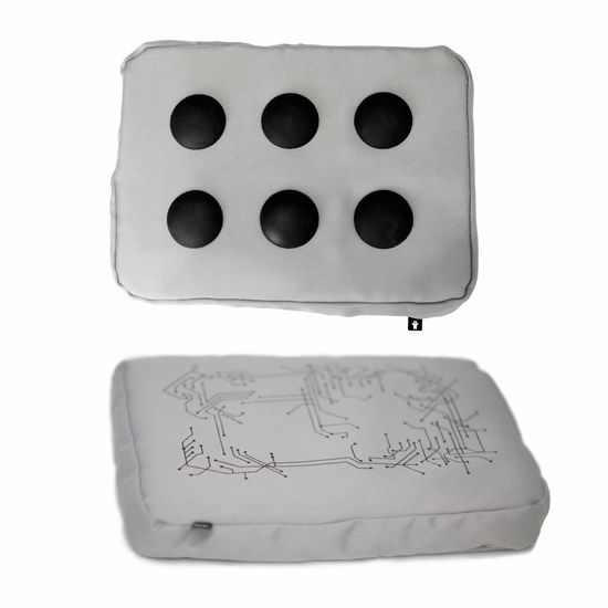 Laptopkussen zilver/zwart polyester Laptopkussen zilver/zwart polyester