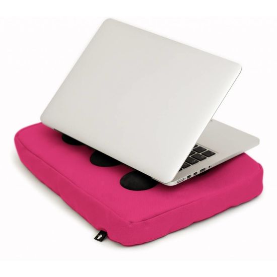 Laptopkussen roze/zwart polyester Laptopkussen roze/zwart polyester