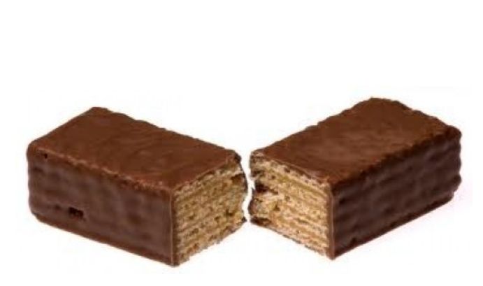 Luchtige wafel omhuld met chocolade 7st