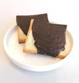 Krokante broodsneetjes met chocolade