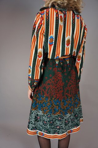 70er Art Deco Kleid
