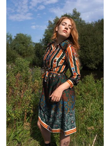 70er Art Deco Kleid